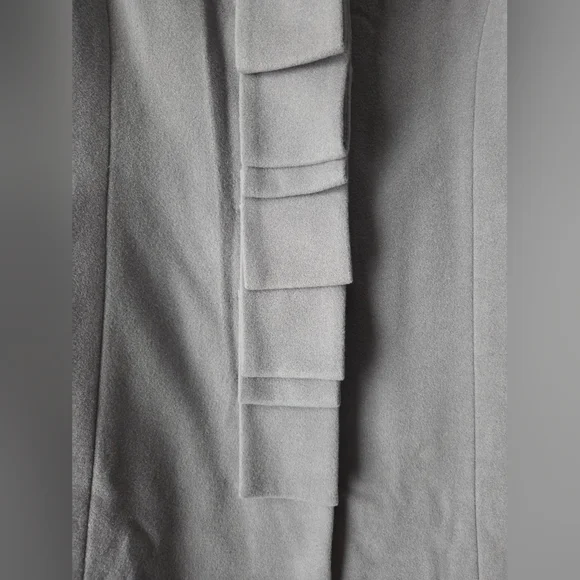 NWOT Garnet Hill Gray Ribbon Candy Ruffle Front Wool Coat Size 18 - Picture 7 of 16